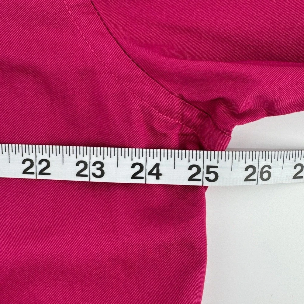 J. Crew Oarsman Mens Magenta Button Up Long Sleeve Shirt Size XL Cotton Pockets‎